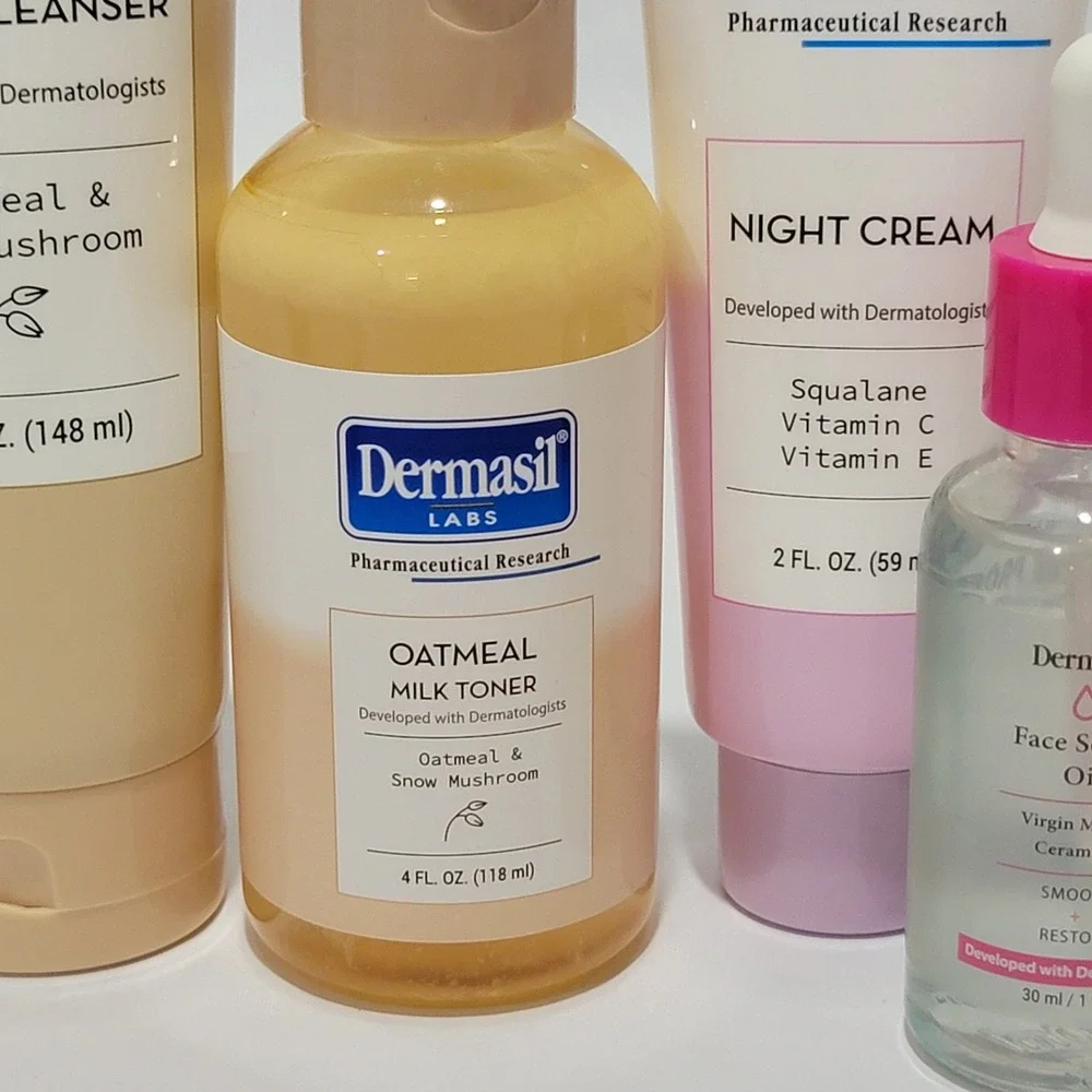 Dermasil Labs 8pc Facial Skincare Cleanser Toner Serum Cream AHA Vitamin C